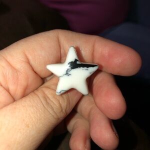 Star Genuine Howlite Sterling Silver Adjustable ring